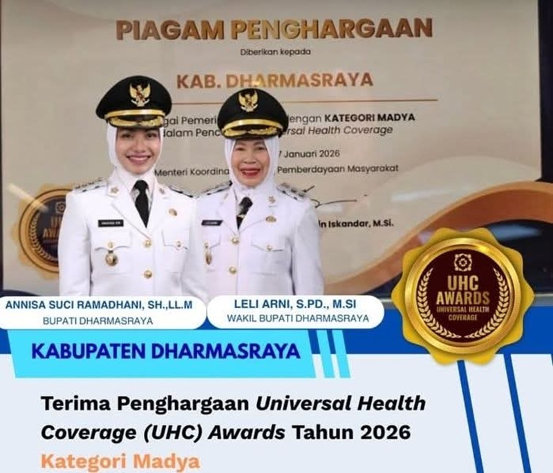 Kabupaten Dharmasraya Raih UHC Award 2026 Kategori Madya 