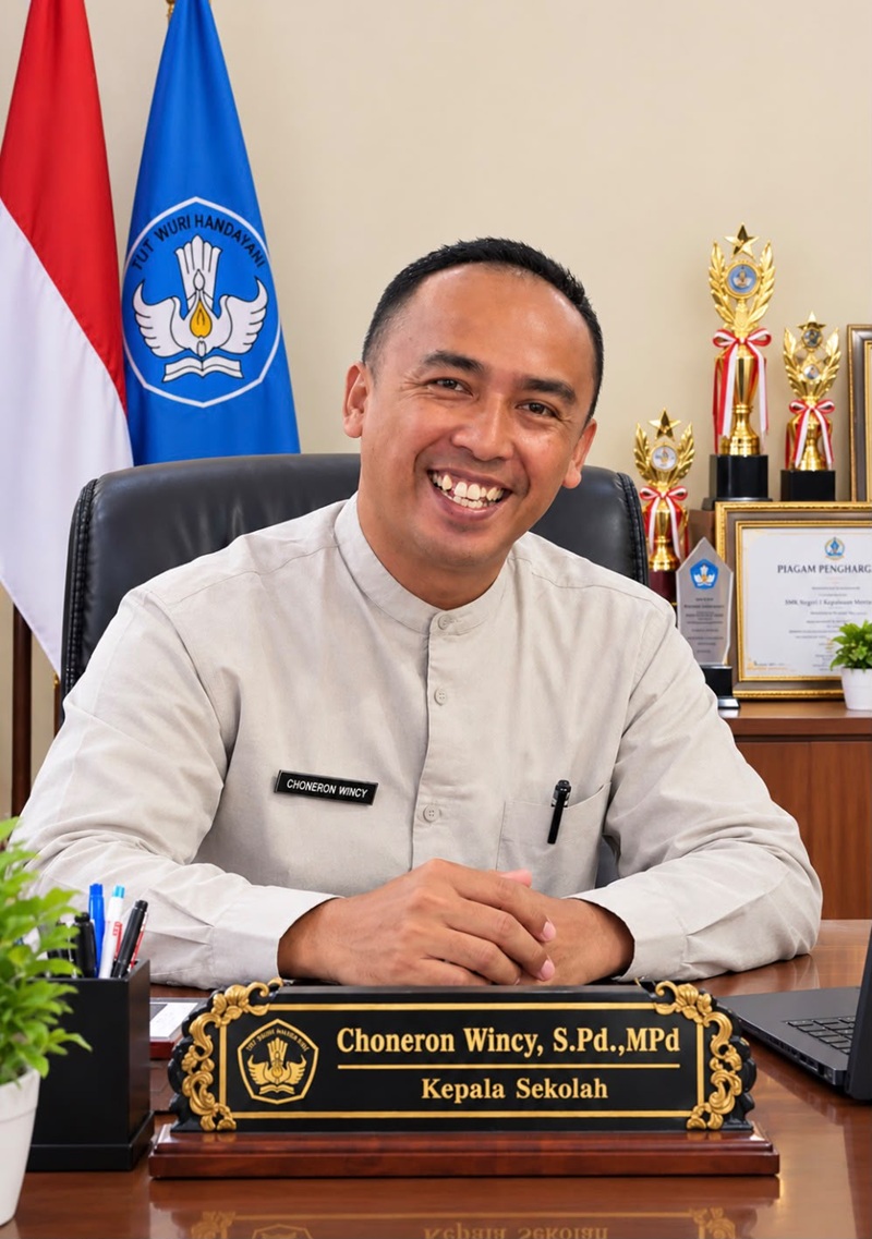Kepala SMKN 1 Mentawai, Choneron Wincy, S.Pd., M.Pd.,