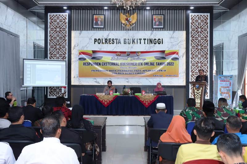 Polresta Bukittinggi lakukan Kuesioner ITK Online Tahun 2022 Kepada Responden Eksternal