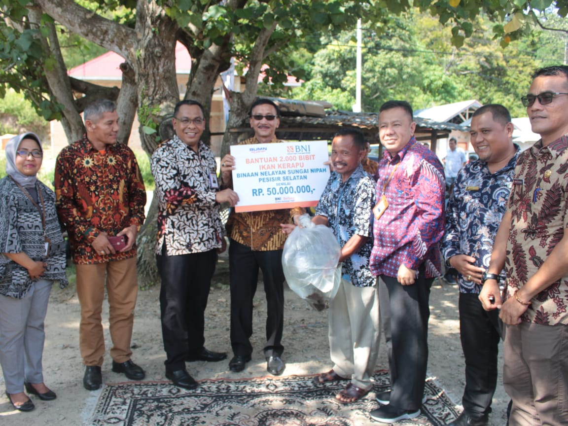 Bupati Hendrajoni serahkan bibit kerapu kepada nelayan Sungai Nipah