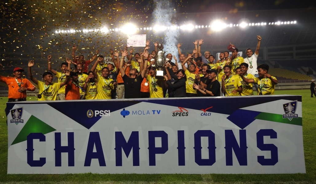 Tim PSP (Padang) U15 rebut Piala Soeratin 2019 - 2020, Sabtu (29/2/2020) di stadion Manahan, Solo, Jawa Tengah.