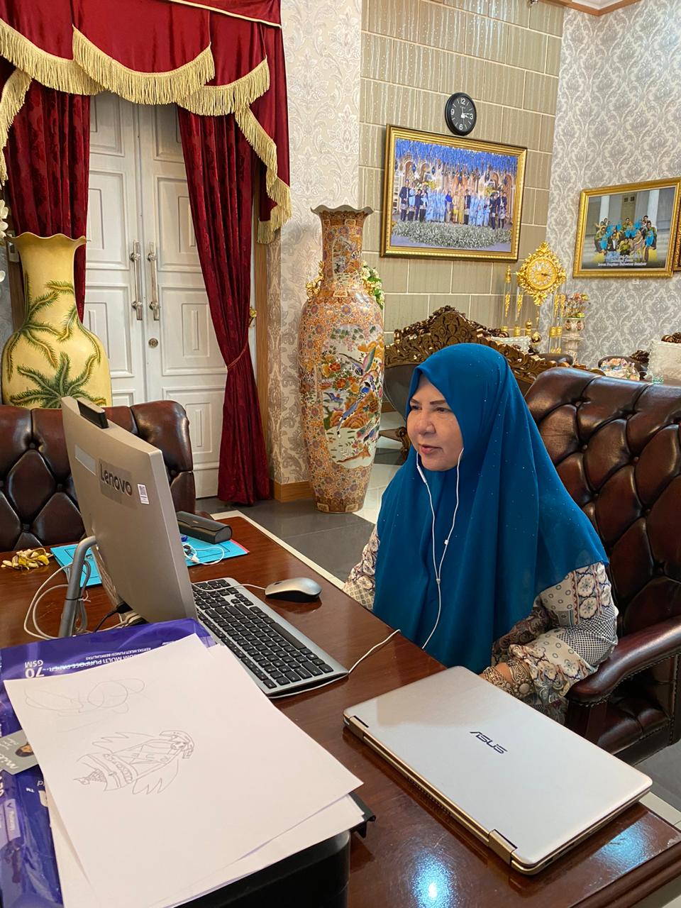 Anggota Komisi VI DPR RI, Nevi Zuairina saat Rapat Virtual Komisi VI dengan Menteri BUMN, Jumat (3/4/2020) siang. Foto dok/nz-center.
