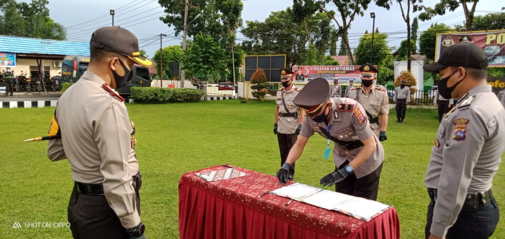 Situasi saat berlangsungnya Sertijab di lingkungan Polres Agam