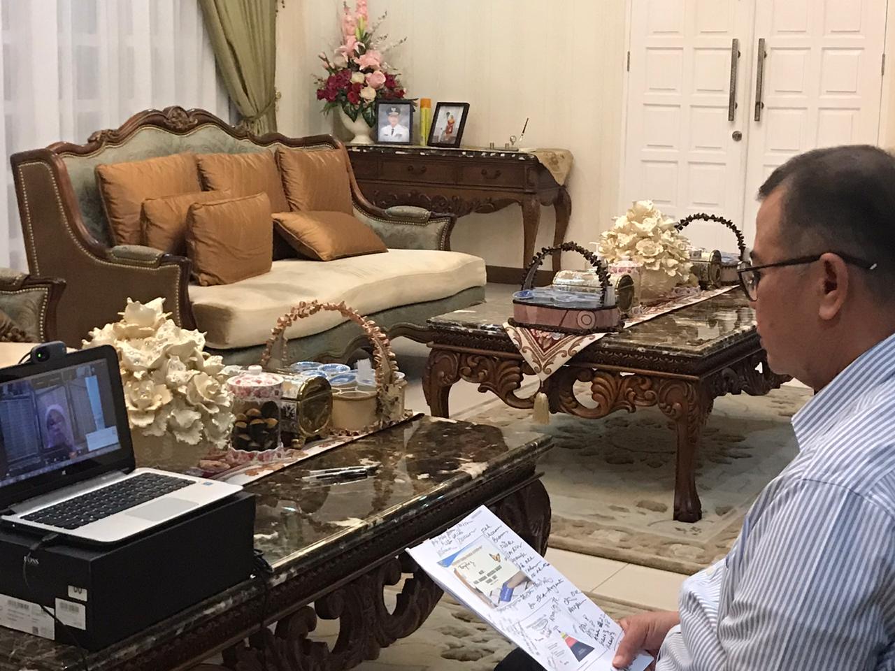 Wagub Sumbar, Nasrul Abit, saat Webinar UNIDHA OKE OCE, Sabtu (20/6/2020).