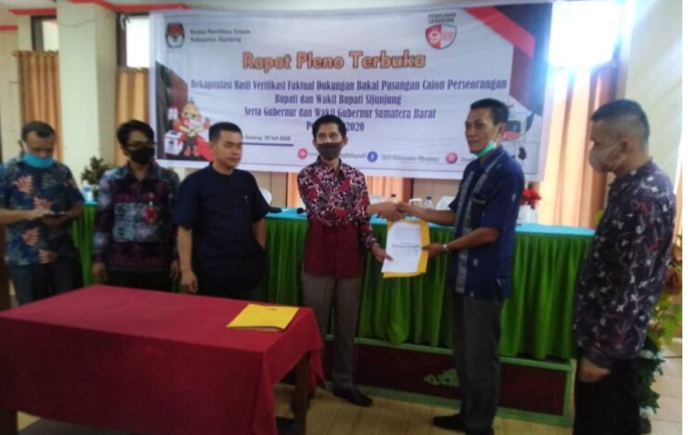 KPU Sijunjung umumkan hasil pleno paslon perseorangan