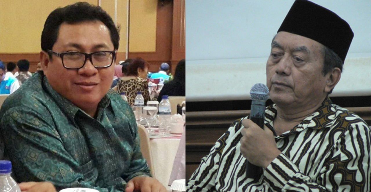 Ketua Umum SMSI Pusat, Firdaus, dan Ketua Pengurus Pusat Dewan Masjid Indonesia (PP DMI) Bidang Kerjasama Antar Lembaga dan Luar Negeri, M. Natsir Zubaida.