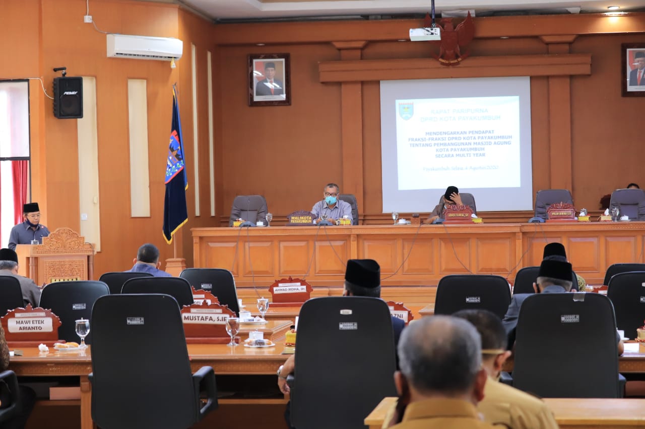 Sidang Paripurna DPRD membahas pembangunan Mesjid Agung Payakumbuh