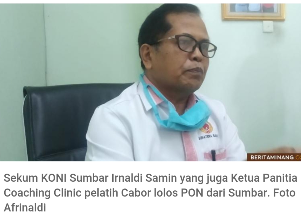 Ketua Pelaksana coaching clinik Irnaldi Samin