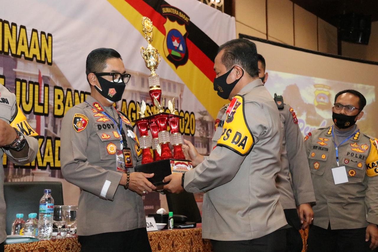 Polres Bukittinggi mendapat Piala ranking 1(satu) dalam penyelesaian perkara pada periode bulan Juli - bulan Agustus 2020.  