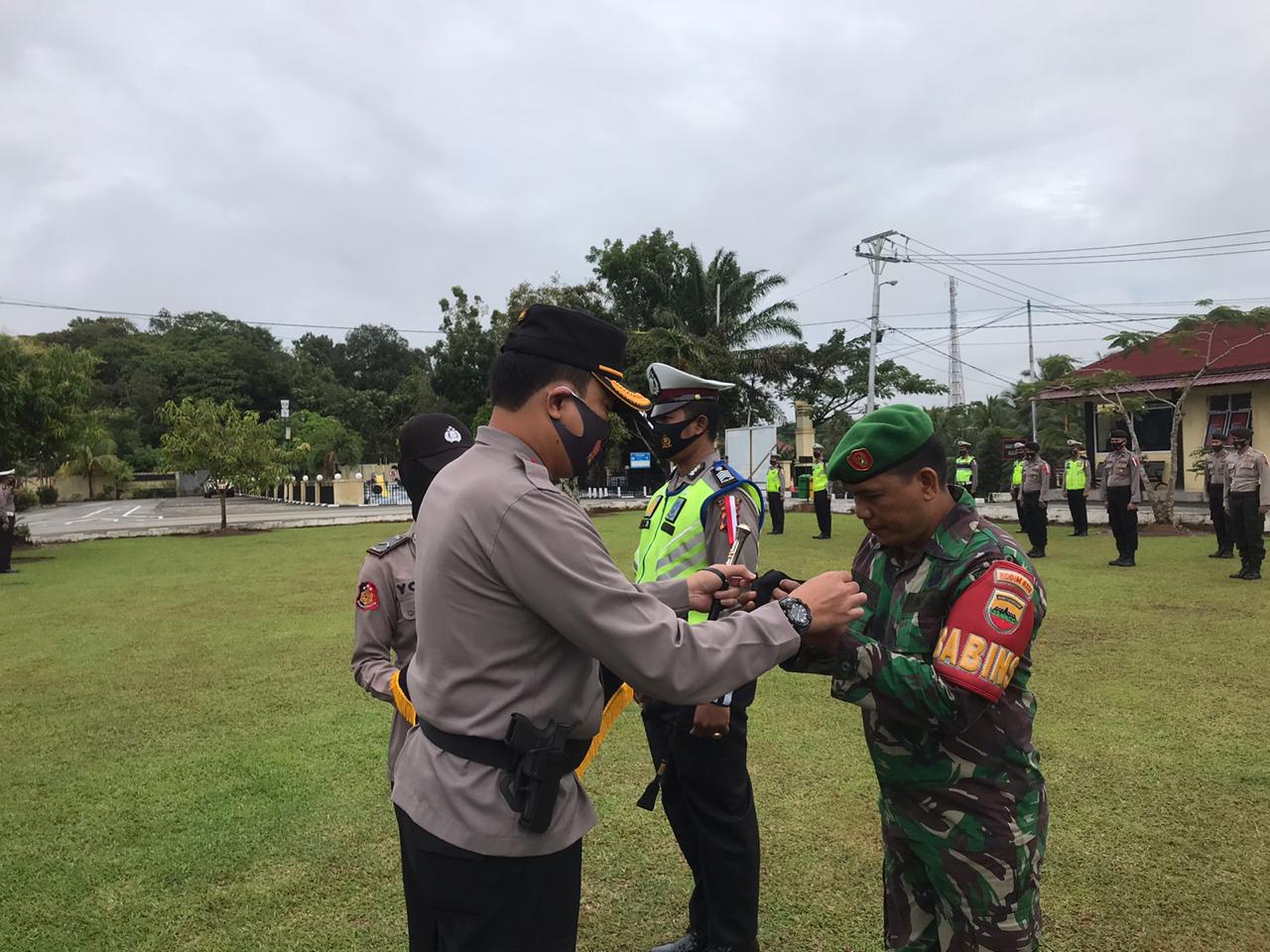 Apel gabungan dalam rangka gerakan pakai masker di Dharmasraya