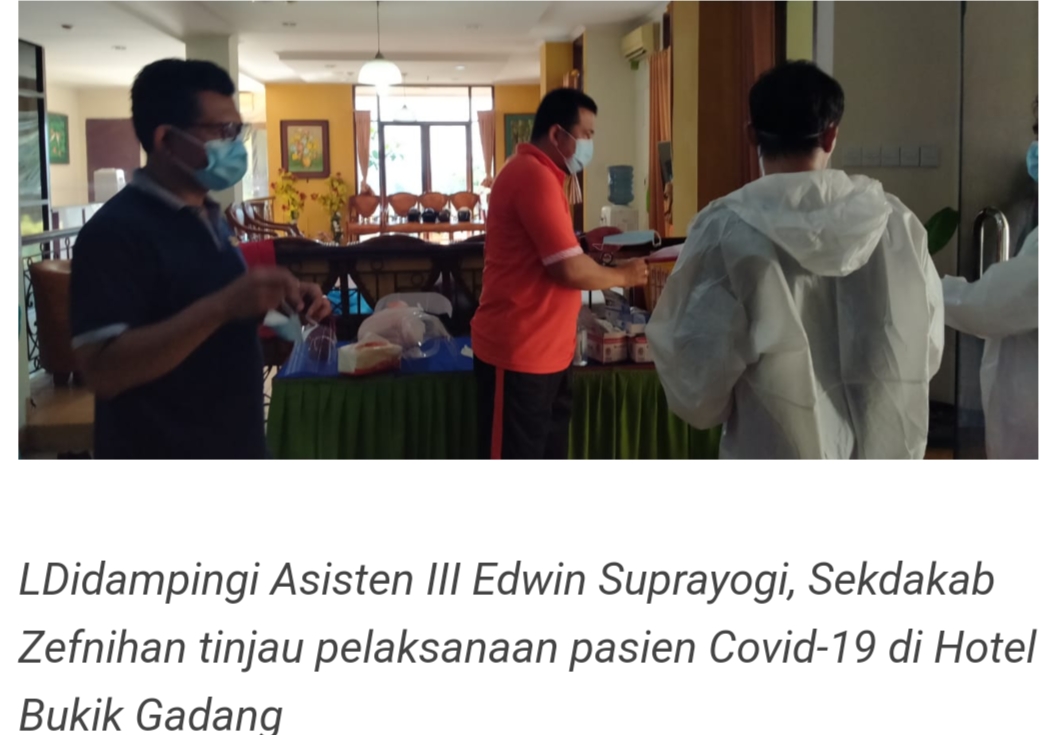 Sekdakab Sijunjung kunjungi Pasien Covid 19