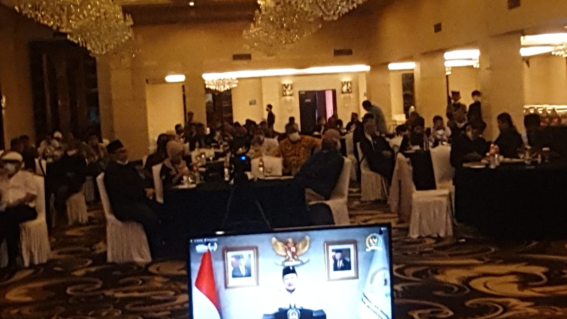 LaNyalla saat membuka acara Refleksi Akhir Tahun Kongres Sunda secara virtual