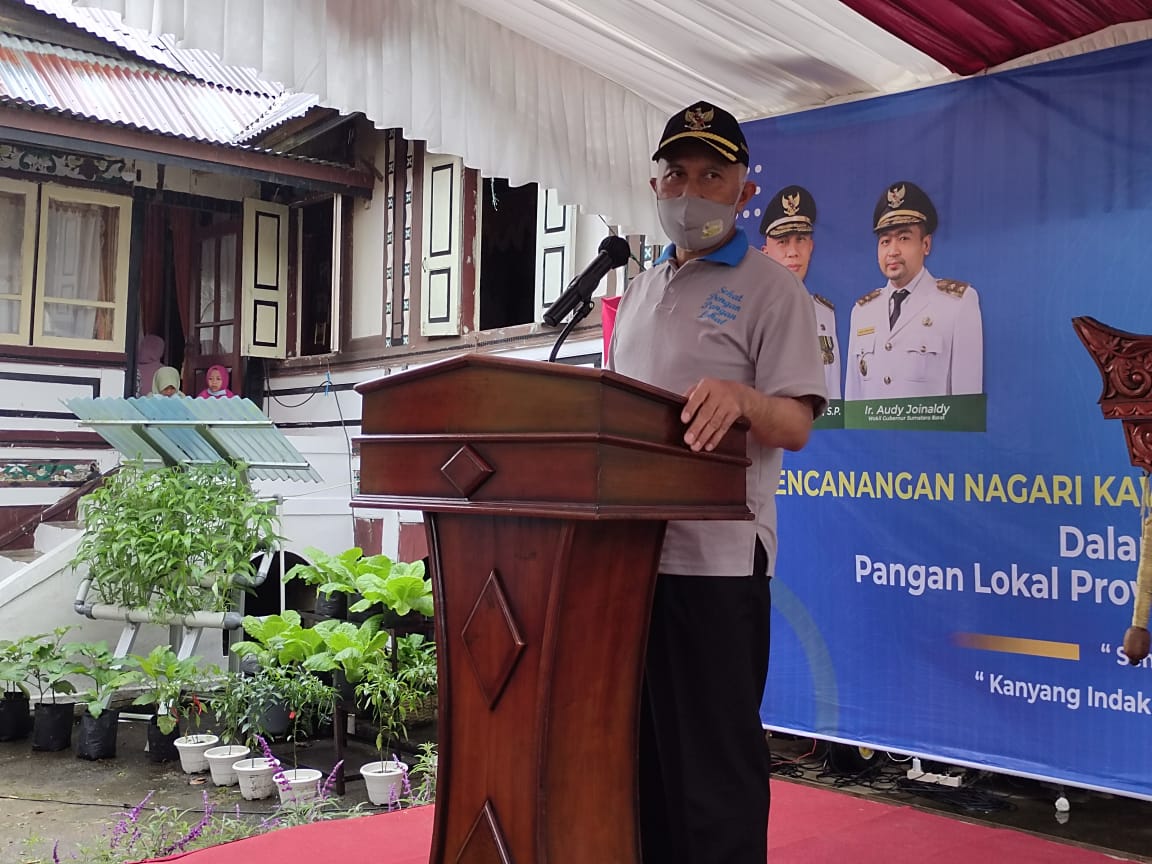Gubernur Sumbar, Mahyeldi, mancanangkan 40 Nagari menjadi KRPL, di Padang Panjang, Kamis (27/5/2021).