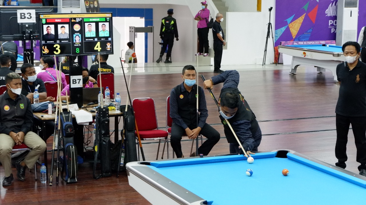 Cabang Biliar Sumbar, dalam pertandingan PON XX Papua 2021.