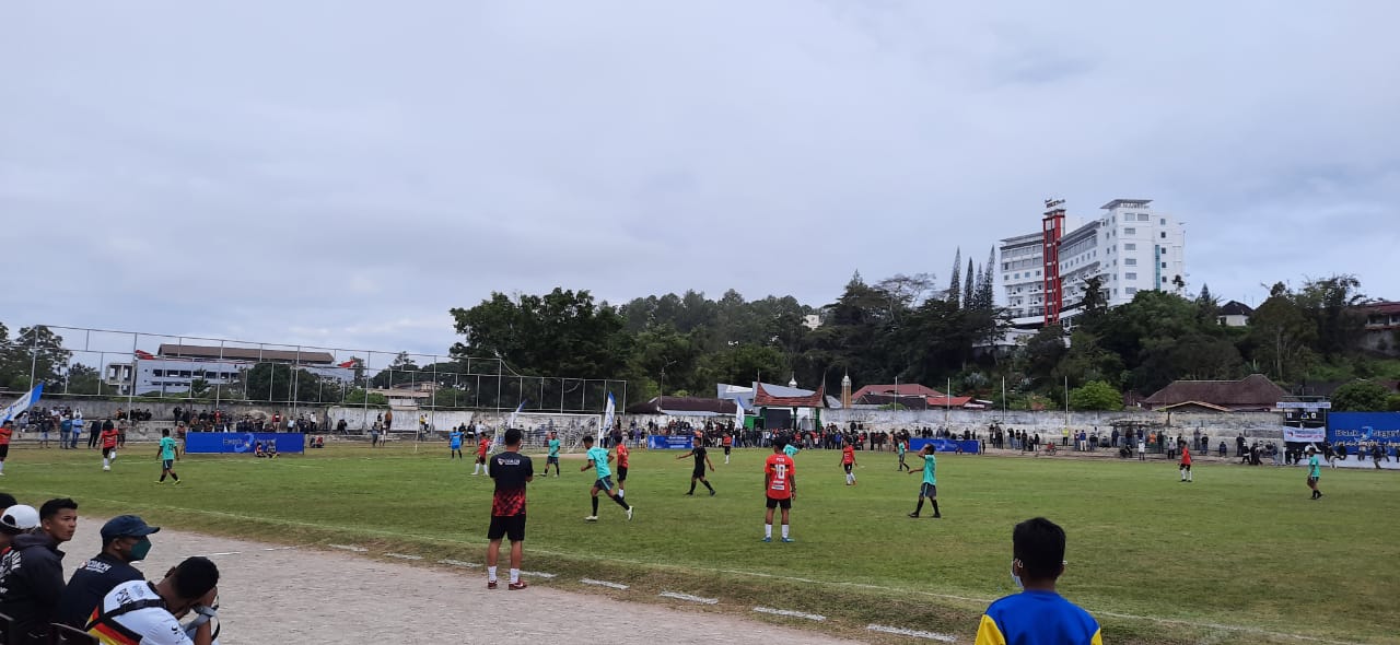 Pertandingan Pembuka Grup A Liga 3 Sumbar, PSKB Hajar PSKPS 4-0, di Stadion Ateh Ngarai, Bukittinggi, Minggu (7/11/2021).