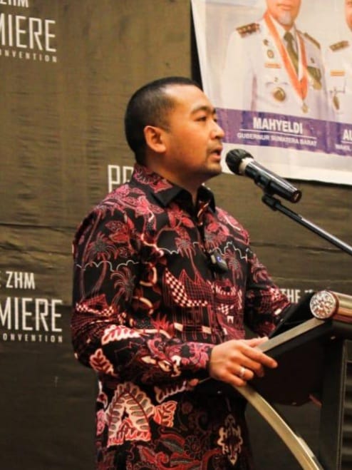 Wakil Gubernur Sumbar, Audy Joinaldy, saat menghadiri penutupan Bimbingan Teknis Manajemen Enterpreneur di Padang, Jumat (10/12/2021).