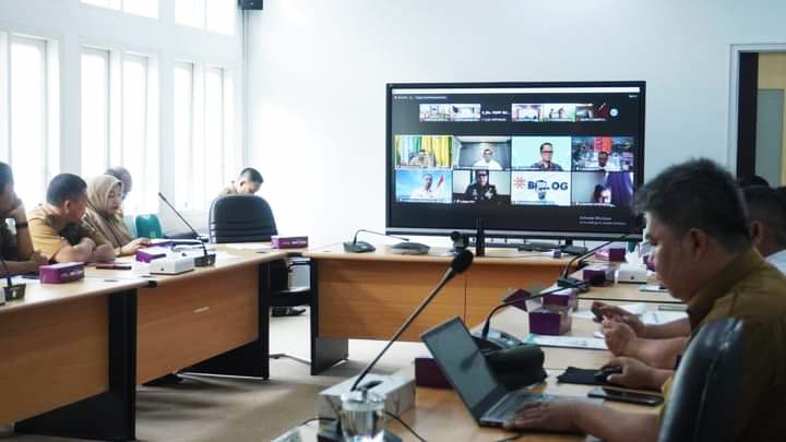Pejabat Pemko Padang Panjang saat ikuti Zoom Meeting dengan Irjen Kemendagri, Senin (5/2/2024) siang.