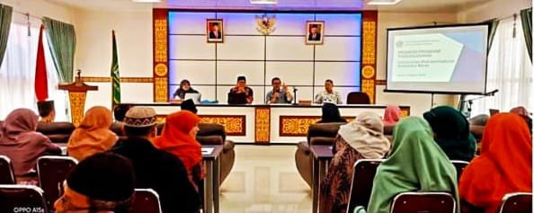 Guru PAI Sekolah/Madrasah se Kota Padang Panjang, Kamis (14/3/2024) kemaren, ikuti program WSKM di Aula Gedung PLHUT Kemenag.