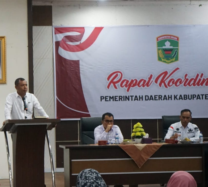 Akbar Ali  memberi sambutan ketika Rapat Koordinasi sekaligus Perkenalan sebagai Penjabat