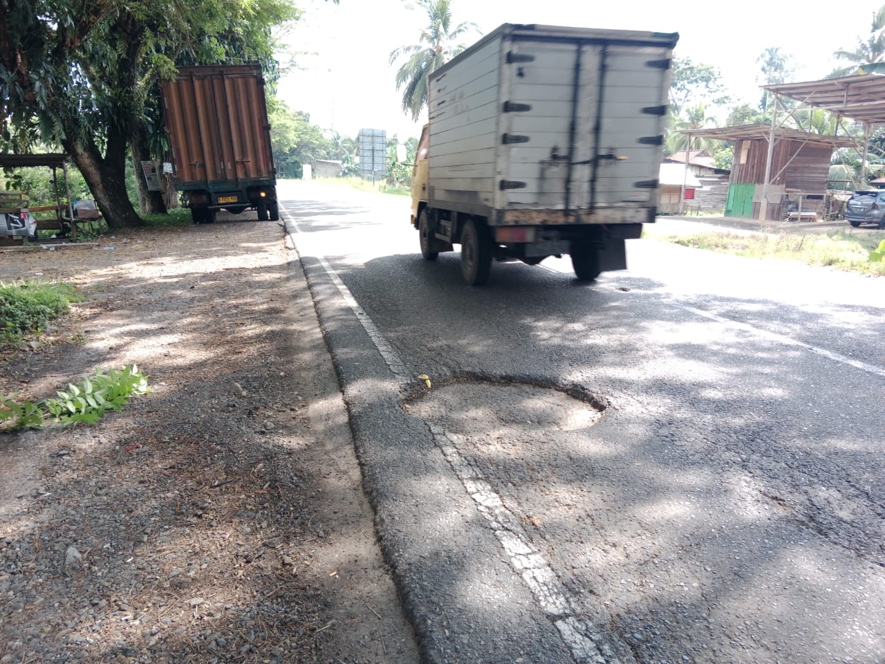 Kondisi Jalan Nasional di wilayah Dharmasraya