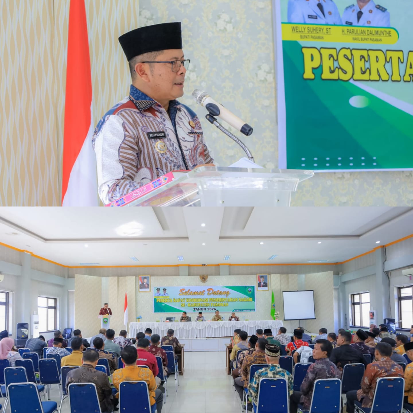Bupati Pasaman, Welly Suhery saat Rakor bersama Pemnag