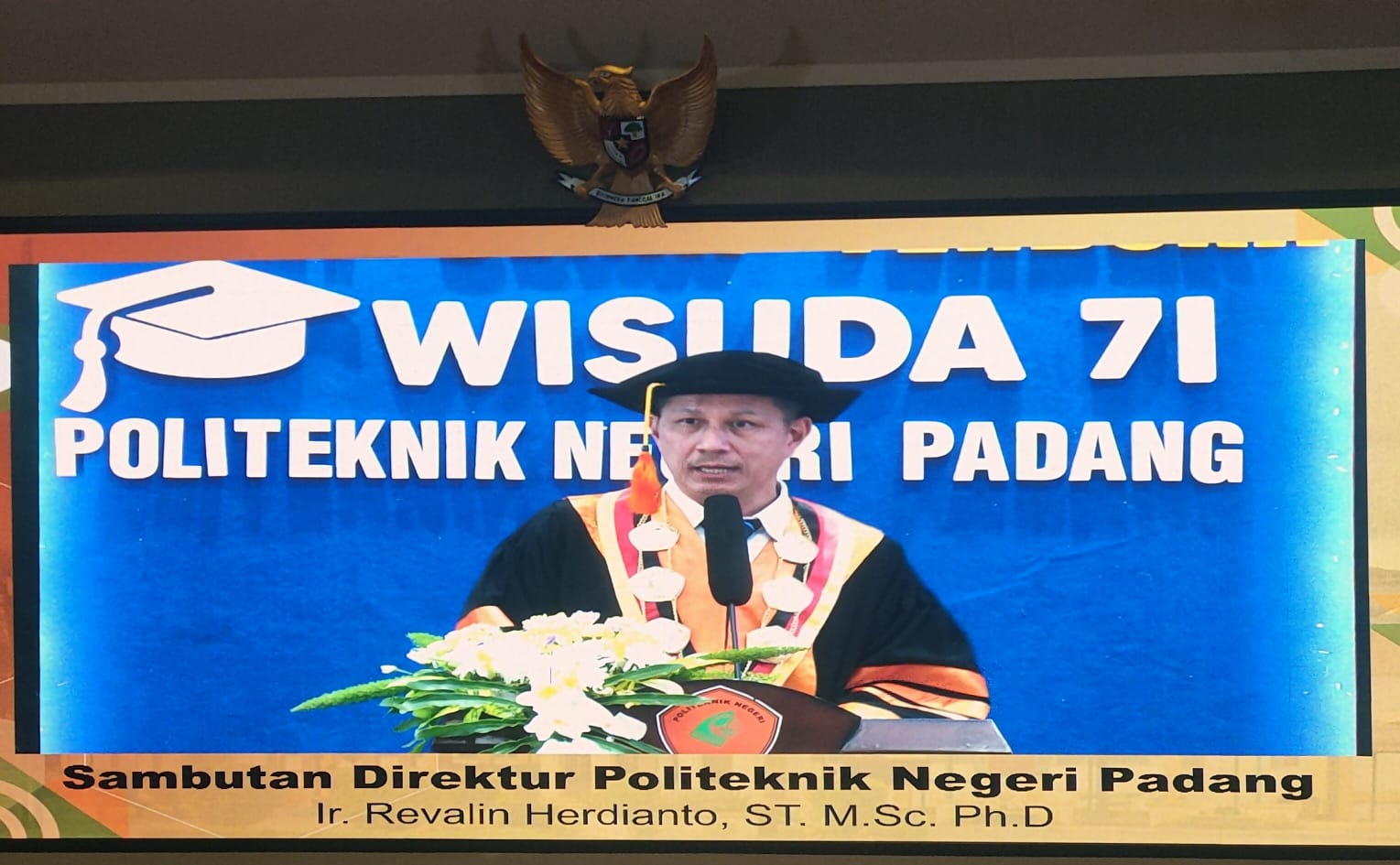 Sambutan Direktur Politeknik Negeri Padang, Revalin Herdianto