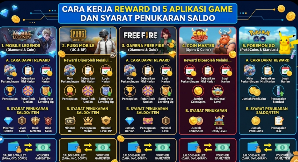Cara Kerja Reward di 5 Aplikasi Game dan Syarat Penukaran Saldo