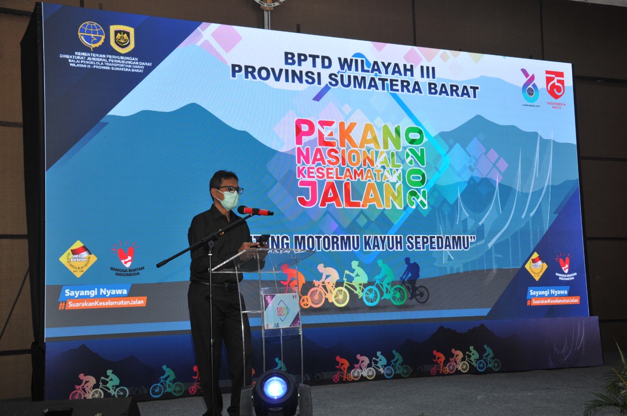 Gubernur Sumbar, Irwan Prayitno, saat acara puncak Pekan Nasional Keselamatan Jalan 2020, di Padang, Rabu (30/9/2020).