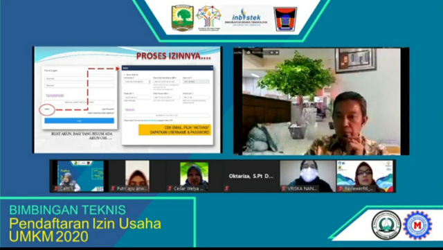 Bimtek Pendaftaran Izin Usaha UMKM 2020 secara daring oleh STP LPPM Unand.