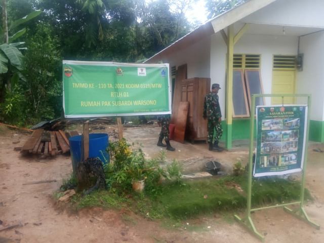 Rumah Subardi Warsono usai dibedah TMMD ke 110 Kodim 0319/Mentawai.