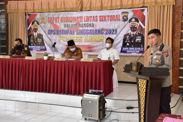 Suasana saat Rakor lintas sektoral Operasi Ketupat Singgalang 2021 berlangsung