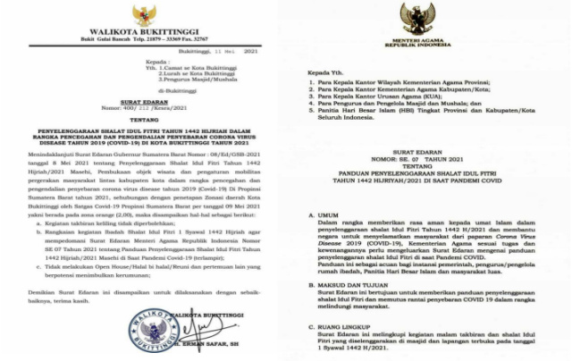 Surat edaran Walikota Bukittinggi