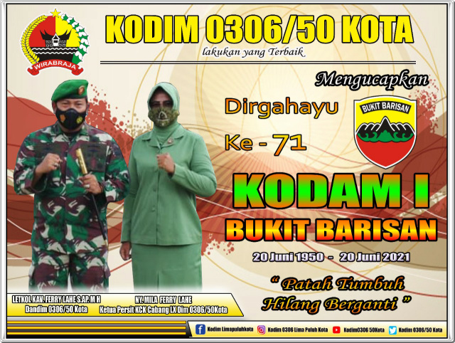 Dirgahayu Kodam I Bukit Barisan