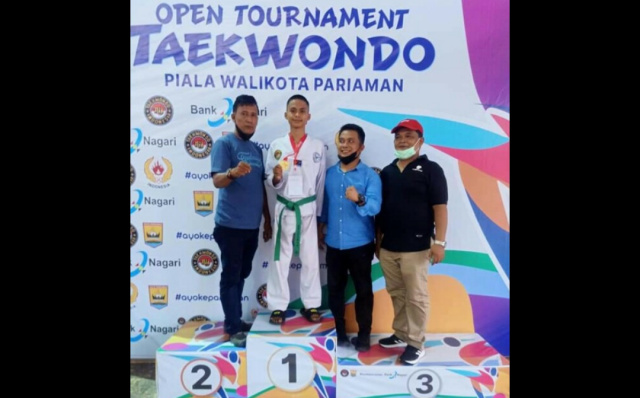 Atlet Taekwondo Kota Solok Raih medali emas pada Open Tournament Taekwondo Piala Walikota Pariaman 2021 