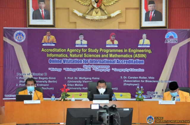 Universitas Negeri Padang (UNP) kembali melakukan visitasi online yang kedua (Cluster B) akreditasi internasional ASIIN