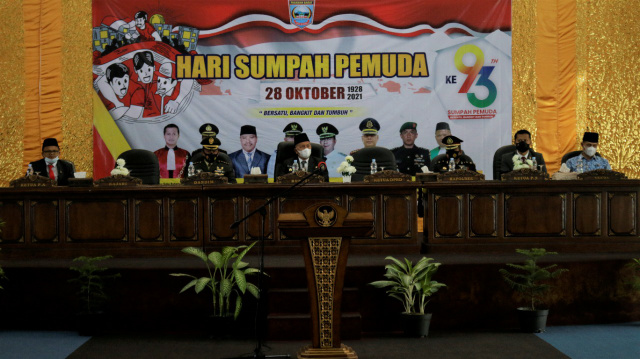 Pemerintah Kabupaten Pasaman Barat menggelar upacara peringatan Hari Sumpah Pemuda di Aula Kantor Bupati Pasaman Barat,