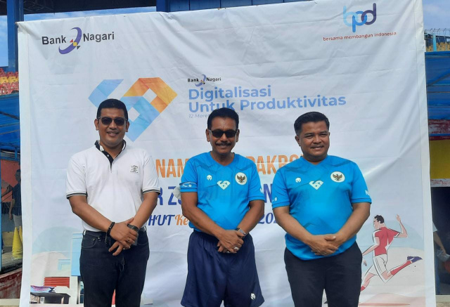 Dirut Bank Nagari, Muhammad Irsyad bersama Kadis Dispora  Sumbar, Dedy Diantolani, Komut Bank Nagari, Benny Warlis
