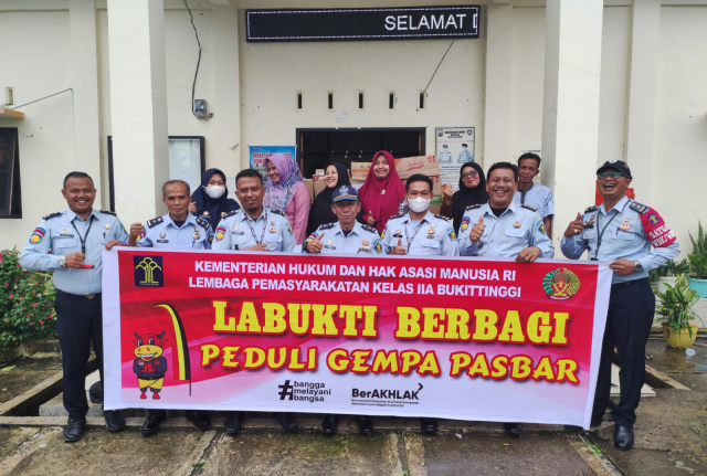 Pelepasan bantuan untuk gempa Pasaman Barat dari Lapas Bukittinggi 