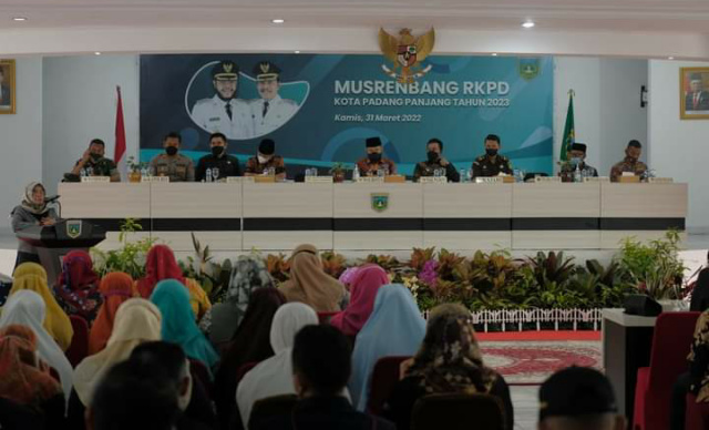 Suasana Musrenbang RKPD Padang Panjang 2023 berlangsung, Kamis (31/3/2023) pagi.