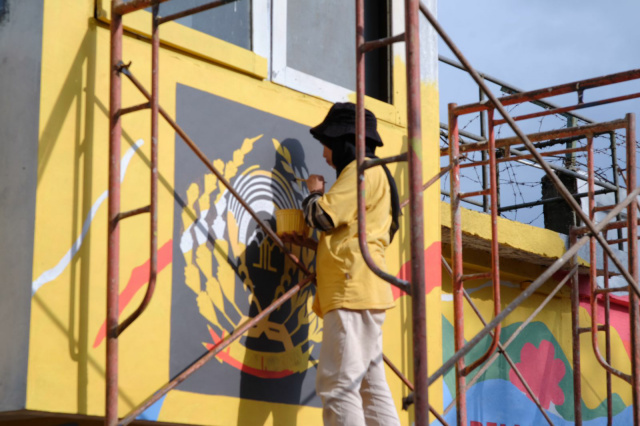 Kegiatan Mural di Lapas kelas II A Bukuttinggi