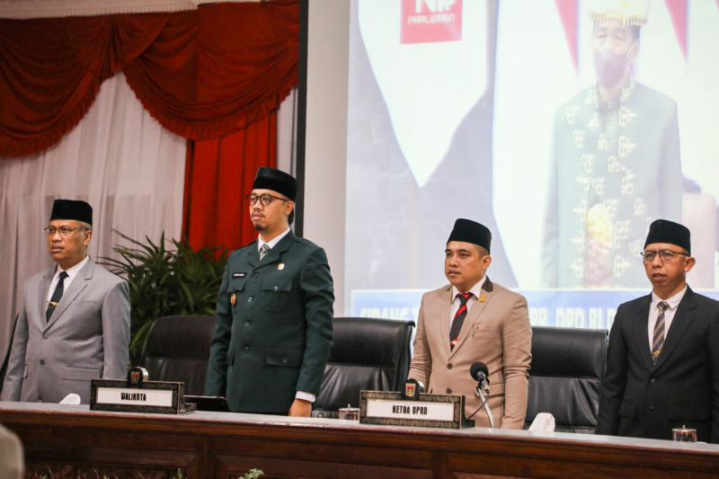 Pemko dan DPRD Bukittinggi Dengarkan Pidato Presiden HUT RI ke 77, Selasa (16/08/2022)