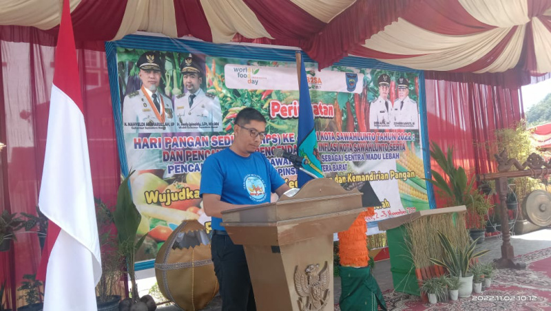 Walikota Deri Asta Memberikan Kata Sambutan Dalam Peringatan Hari Pangan Sedunia Ke 42 Tingkat Kota Sawahlunto, Rabu (2/11)
