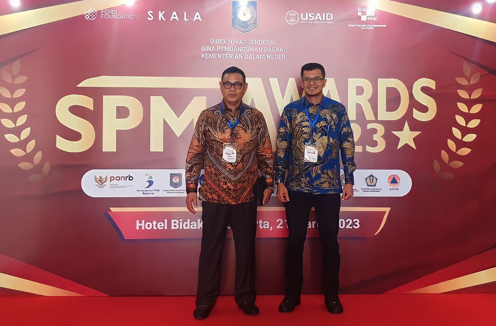 Bupati Epyardi ketika menghadiri kegiatan SPM (Standar Pelayanan Minimal) Awards Tahun 2023 bertempat di Hotel Bidakara Jakarta Selatan. (Ist)