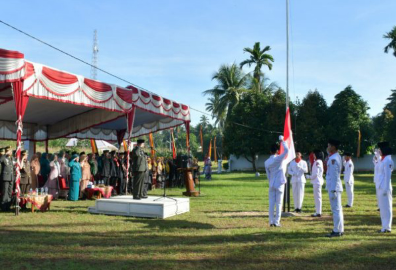 Suasana upacara peringatan Perang Manggopoh ke 115 berlangsung