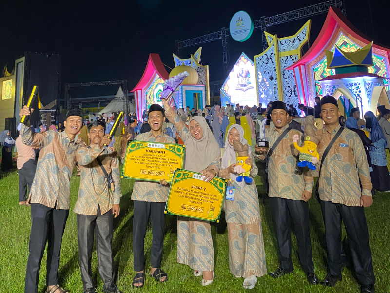 Kafilah Dharmasraya selesai menerima keberhasilan di ajang MTQ Nasional ke-40 tingkat Provinsi Sumatera Barat di Solok Selatan