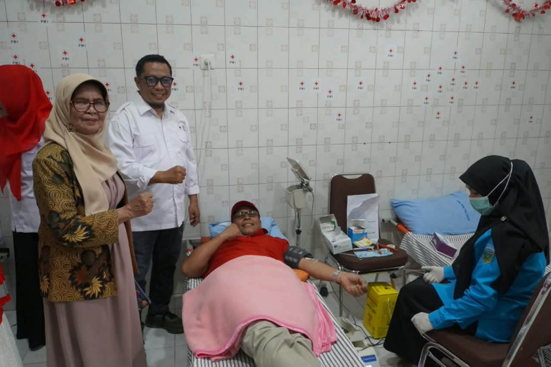 Suasana donor darah digelar PMI Padang Panjang.