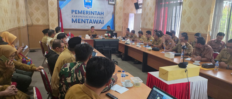 Rapat Koordinasi Pemantapan Pembukaan TMMD ke 130 tahun 2026 di Mentawai ,  Bupati ,Dandim 0319, OPD Terkait digelar di Sekretariatan Kantor Bupati Km 4,5 Tuapeijat Sipora Utara