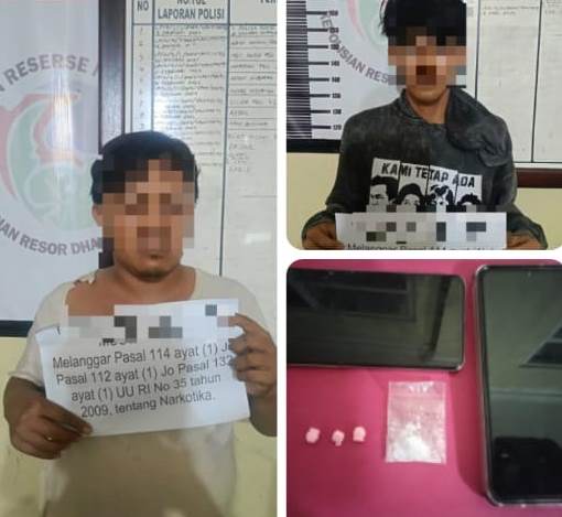 Dua Orang Diduga Pengedar Narkoba di Tangkap Satres Narkoba Polres Dharmasraya