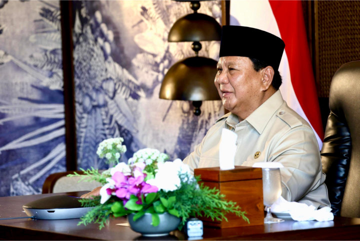 Presiden RI Prabowo Subianto dalam sambutannya mengatakan bahwa proyek-proyek yang diresmikan serentak di 15 provinsi ini merupakan tonggak penting dalam mewujudkan kemandirian energi nasional yang berkelanjutan. Foto: BPMI Setpres