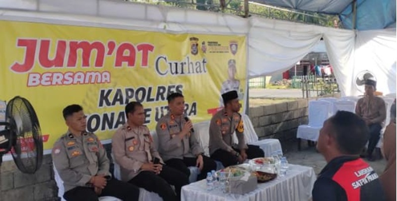 AKBP Rico Fernanda Berdialog Dengan Masyarakat di Mapolsek Sawa, Konawe Utara Polda Sultra